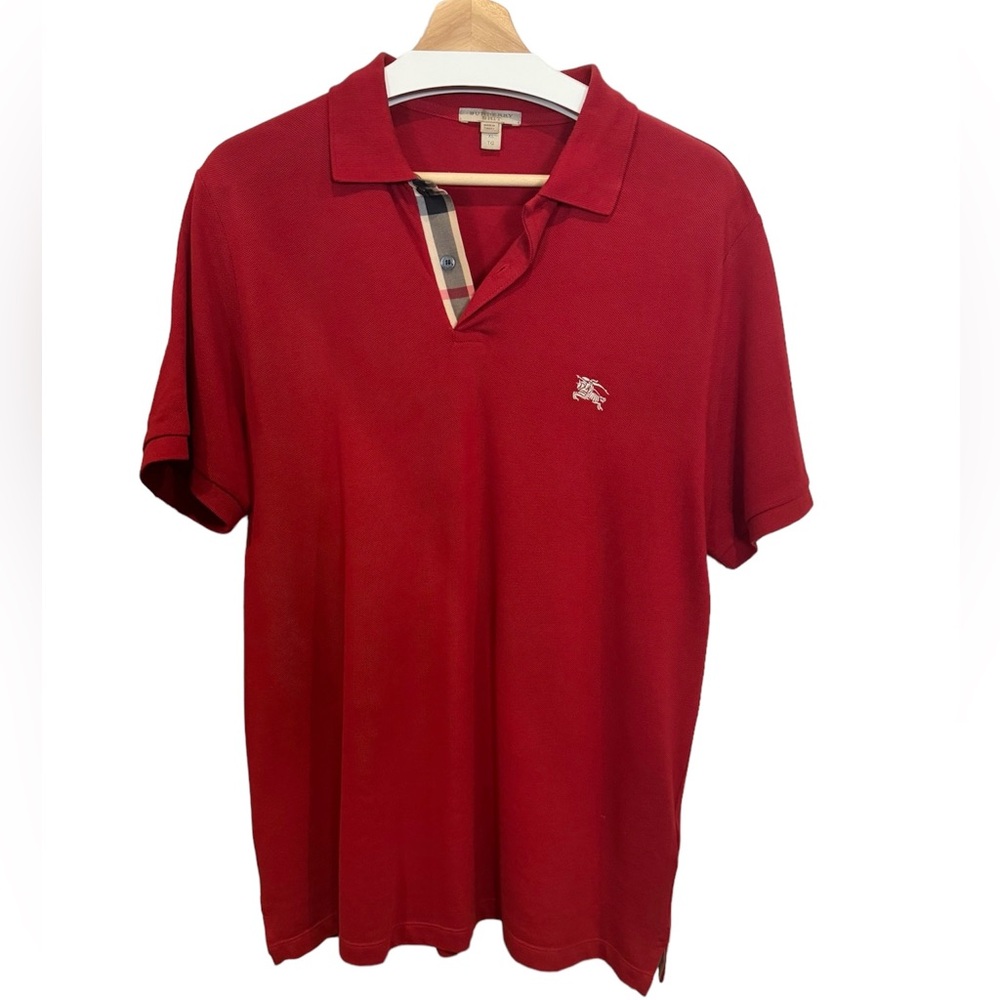 Burberry Brit Classic Polo Shirt Short Sleeve XL Red